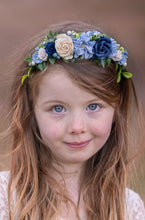 Load image into Gallery viewer, Floral headband - Winter Blues