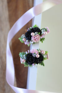 Floral clips - Black beauty