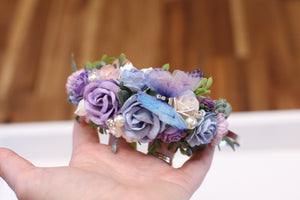 Floral headband - Blue Butterfly