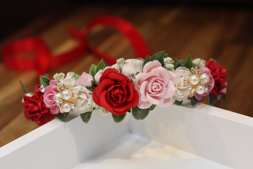 Floral Crown - Strawberries and cream