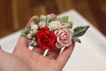 Load image into Gallery viewer, Floral hair clip - Strawberries and cream