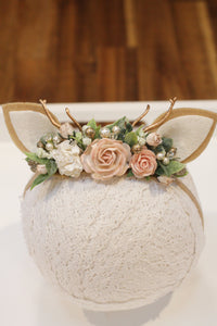 Floral headband - Antler peach