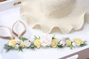 Floral 4 in 1 Easter hat - Buttermilk