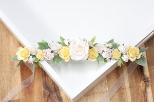Floral 4 in 1 Easter hat - Buttermilk