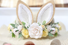 Load image into Gallery viewer, Floral 4 in 1 Easter hat - Buttermilk