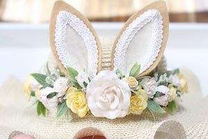 Floral 4 in 1 Easter hat - Buttermilk