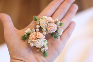 Floral clips - Vintage pink