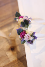 Load image into Gallery viewer, Floral clips - Magenta