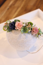 Load image into Gallery viewer, Floral tie  - Navy blush