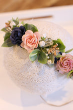 Load image into Gallery viewer, Floral tie  - Navy blush