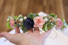 Load image into Gallery viewer, Floral tie  - Navy blush