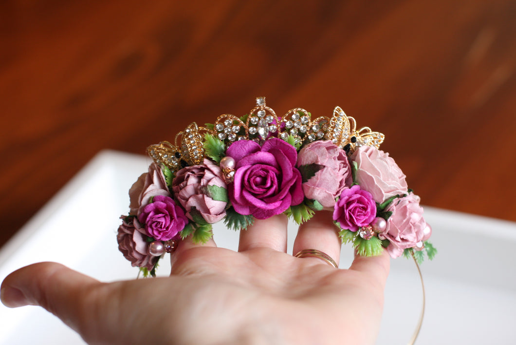 Floral Tiara - Butterfly magic