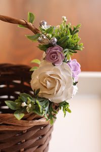 Flower girl Basket - Clover (Purple)