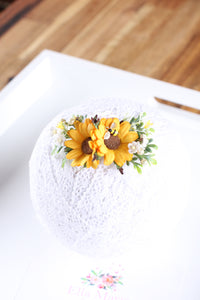 Floral headband/Clip - Summer Sun