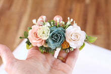 Load image into Gallery viewer, Floral hair clip - Teal