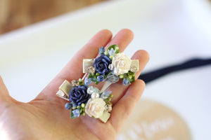 Floral clips - Winter Blues