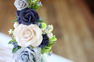 Floral basket - Winter Blues