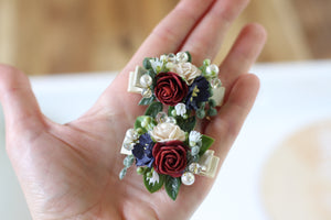 Floral clips - Sapphire